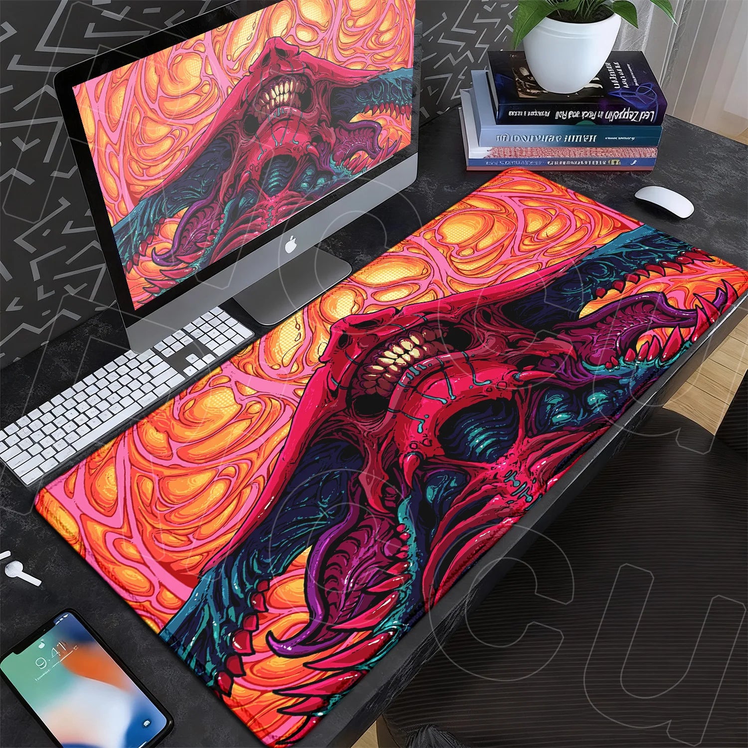 60x35cm Company Office Mice Extend Carpet XXL Hyper Beast Non-slip Rubber Mouse Pad Keyboard Gaming Accessories Cool Monster Mat