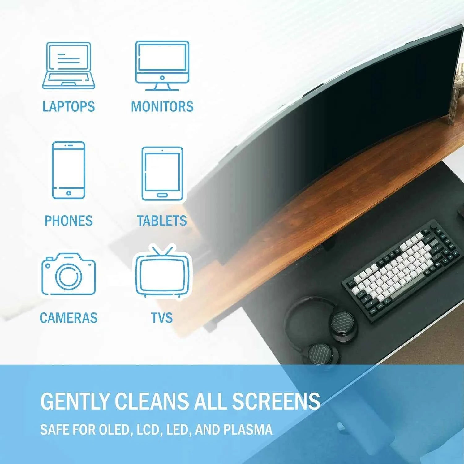 Screen Cleaner Spray and Wipe Kit-Safe for LED,LCD,OLED,Smart TV,Monitor,Laptop,Computer,Car Display-with Screen Cleaning Cloth
