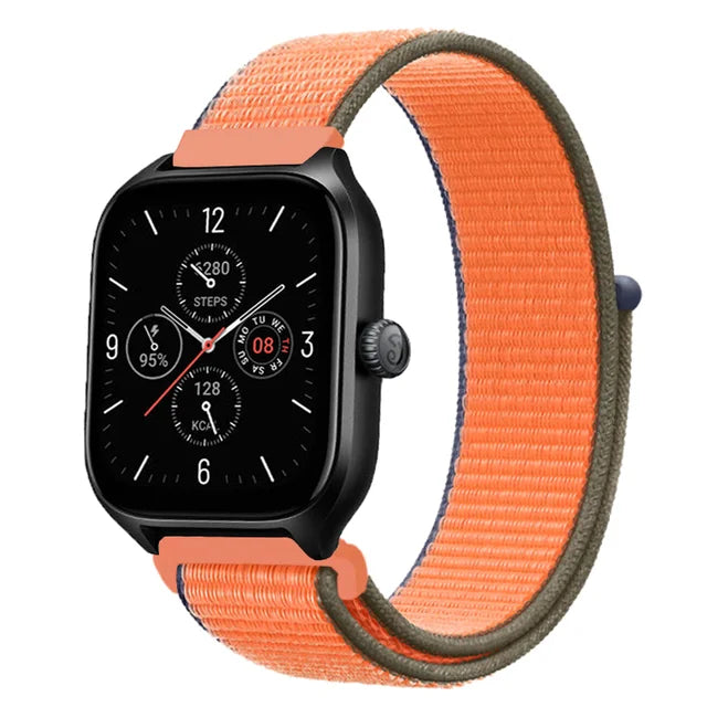 20mm 22mm Nylon Loop Strap for Amazfit GTR 42 47mm/GTR2/2e/3/3 Pro/4/GTS/GTS2/mini/3/4 Bracelet for Amazfit Bip-U-S/Stratos 2 2S