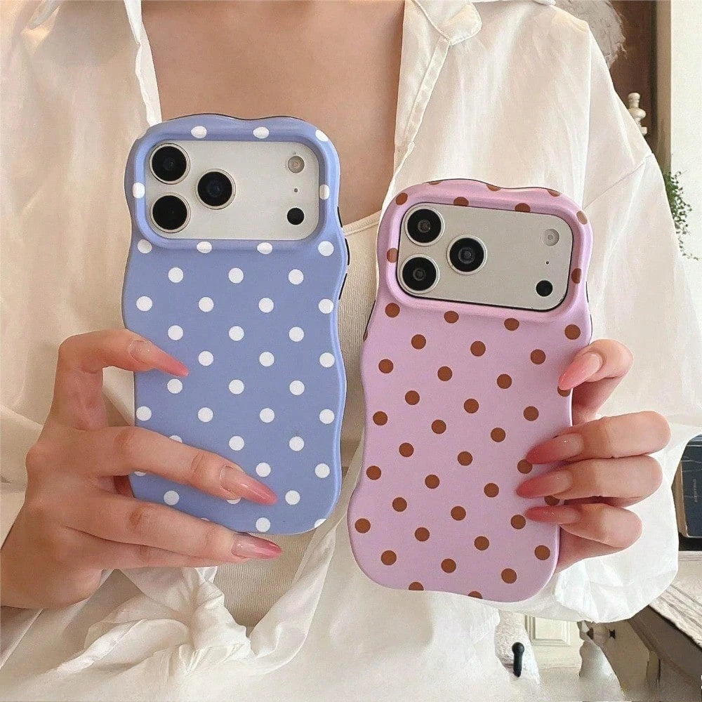 Polka Dots, Wave Resistant Phone Case, Compatible with IPhone 11/12/13/14/15/16/17 Pro Max/17Pro Series, Summer Phone Case.