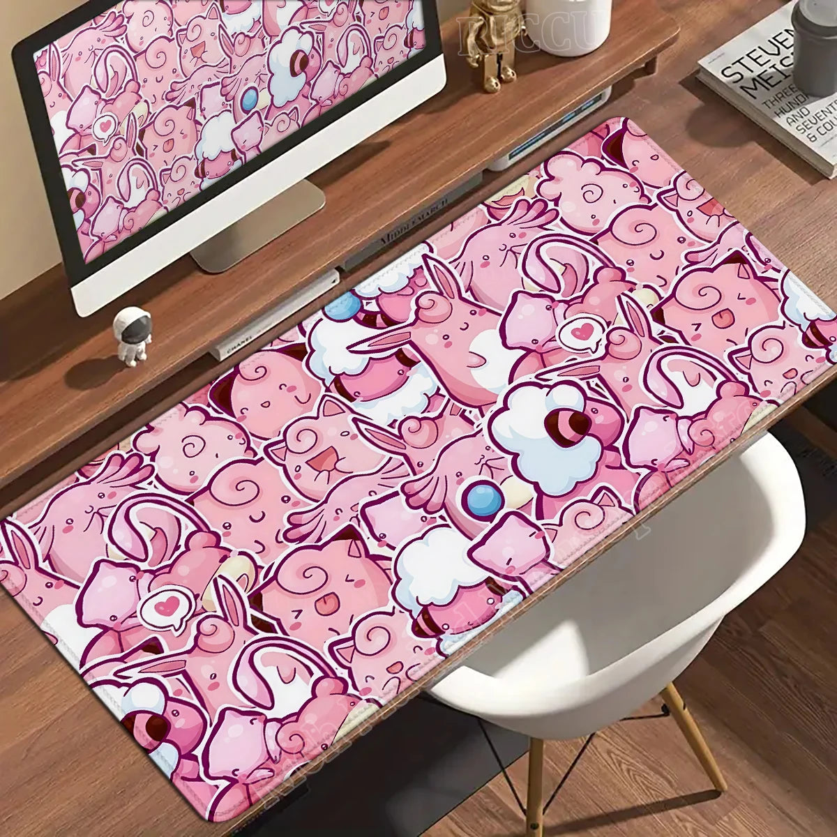 Kawaii Pink Keyboard Pad Clefairy Anime Gamer PC Cabinet Mouse Pad Ppokemon Jigglypuff Mousepad Laptop DeskMat E-Sports Mousemat