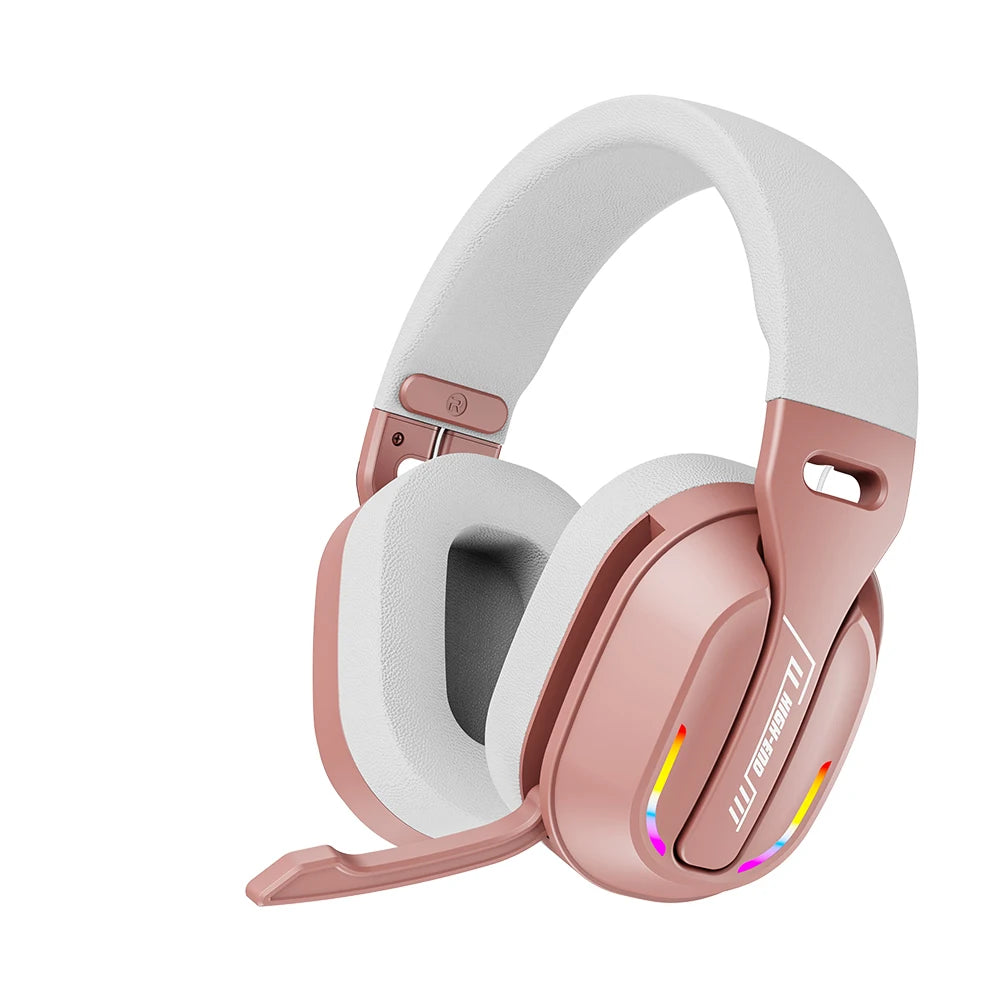 B500 Over Ear Wireless Headphones RGB Gaming Headset Bluetooth 5.4 Low Latency Deep Bass 60H Playtime for Gamer