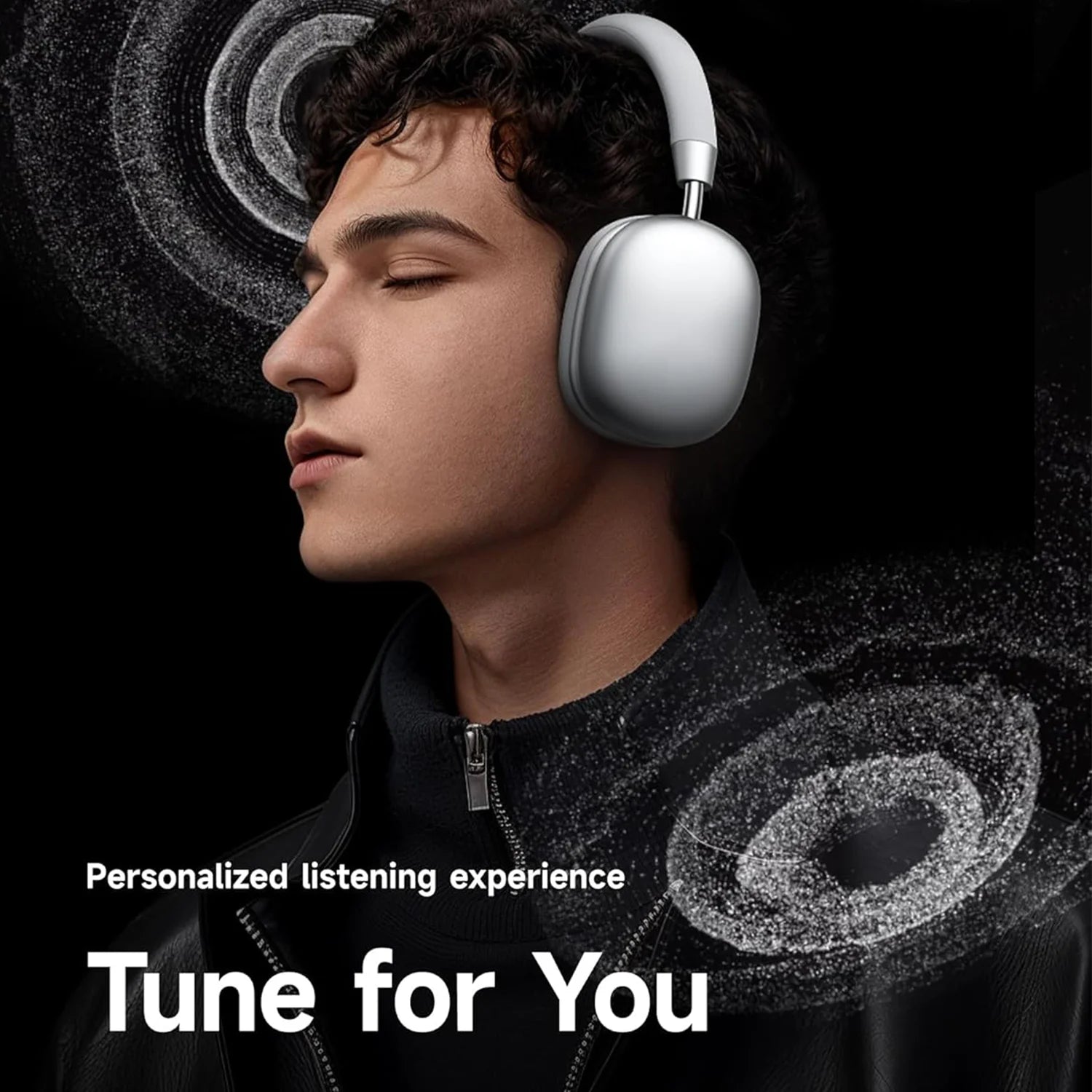 B36 Bluetooth 5.3 Hi-Res Audio Noise Cancelling Over-Ear Headphones with Mic, Deep Bass Low Latency Gaming Headset, USB-C Fast Charging