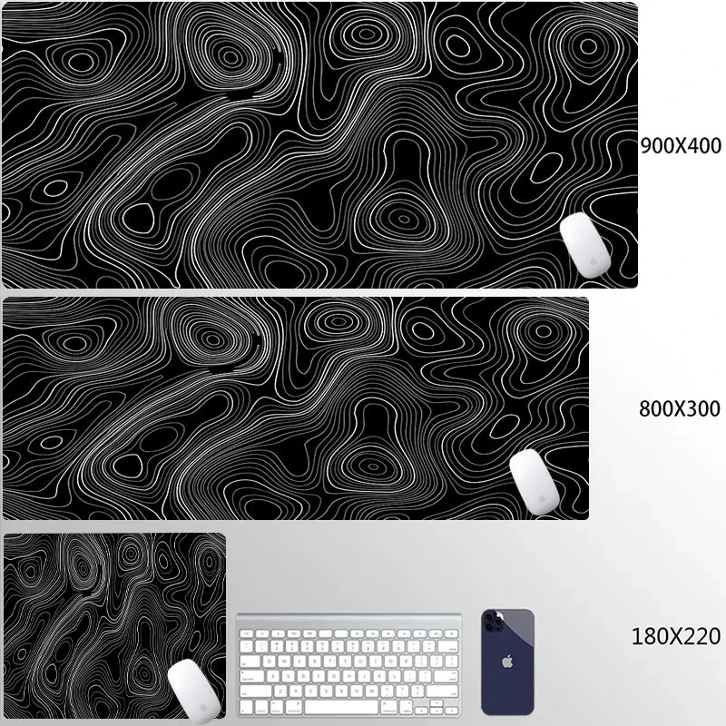 Mouse Pads Black White Line Gaming Mousepads Large Mousepad Gamer Natural Rubber Mat Company Lockrand Deskmat Design For Gift