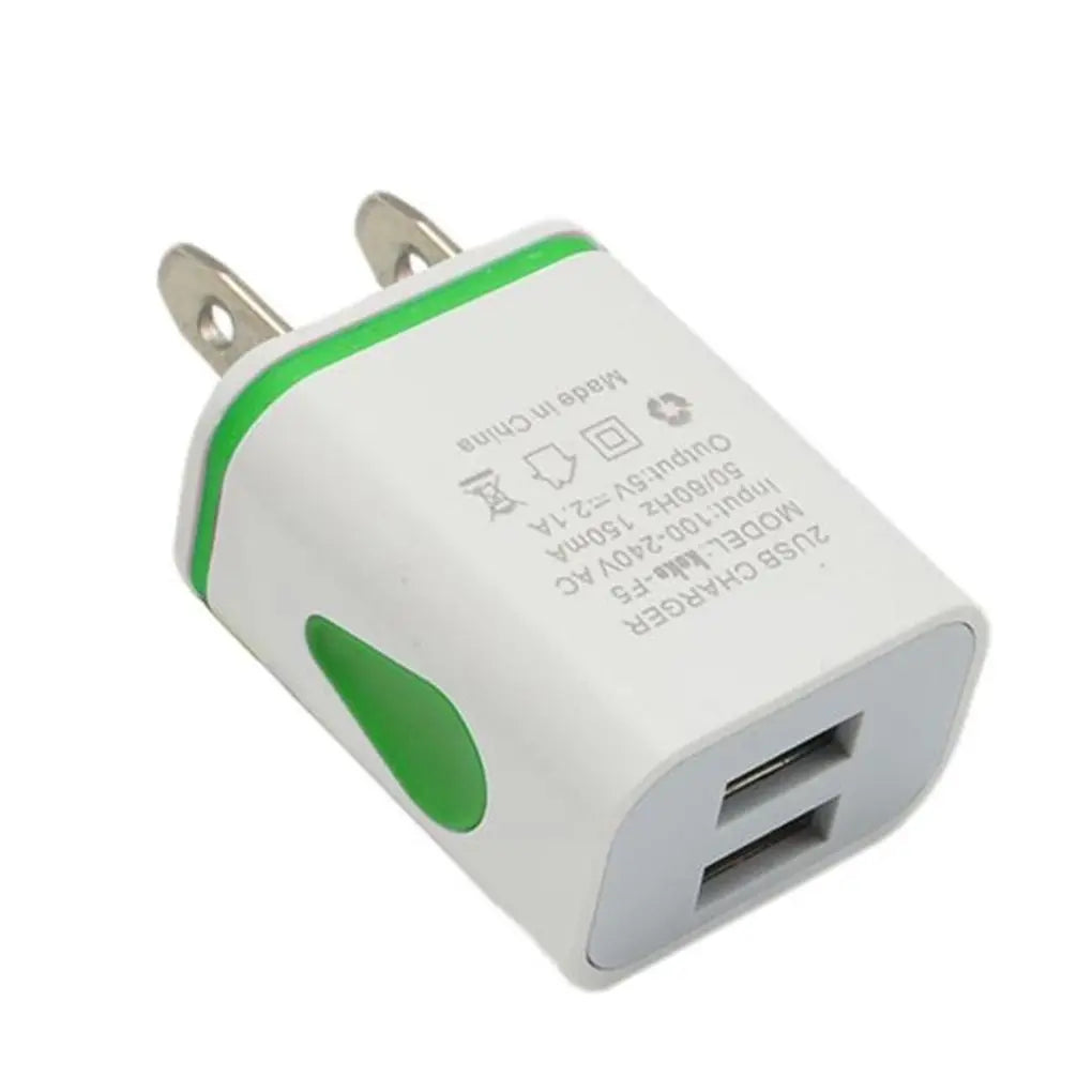 USB Wall Charger for Samsung Xiaomi Dual Port 2A Output Travel Plug Power Adapter Compatible for Phone EU/US Plug