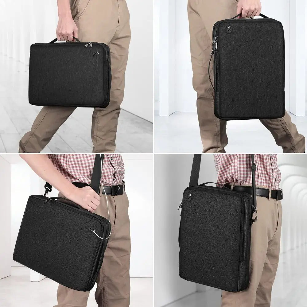 Universal 13.3-15.4 inch Laptop Shoulder Bag Large Capacity Shockproof Tablet Sleeve Portable Handle Carrying Case