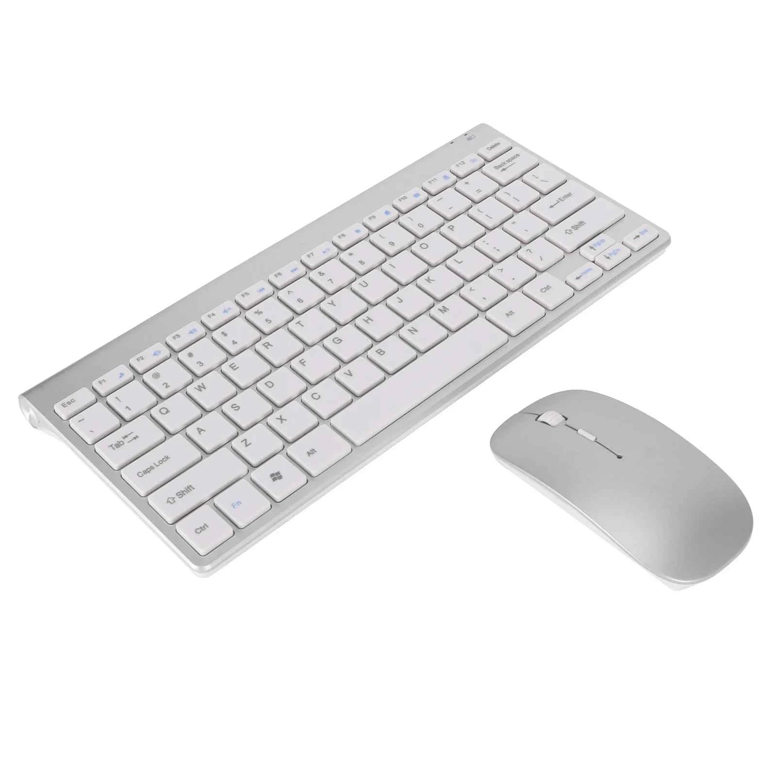 2.4G Wireless Keyboard Mouse Kit Slim Silent Smart Wireless Keyboard Mouse Set with USB Receiver For Home PC Laptop