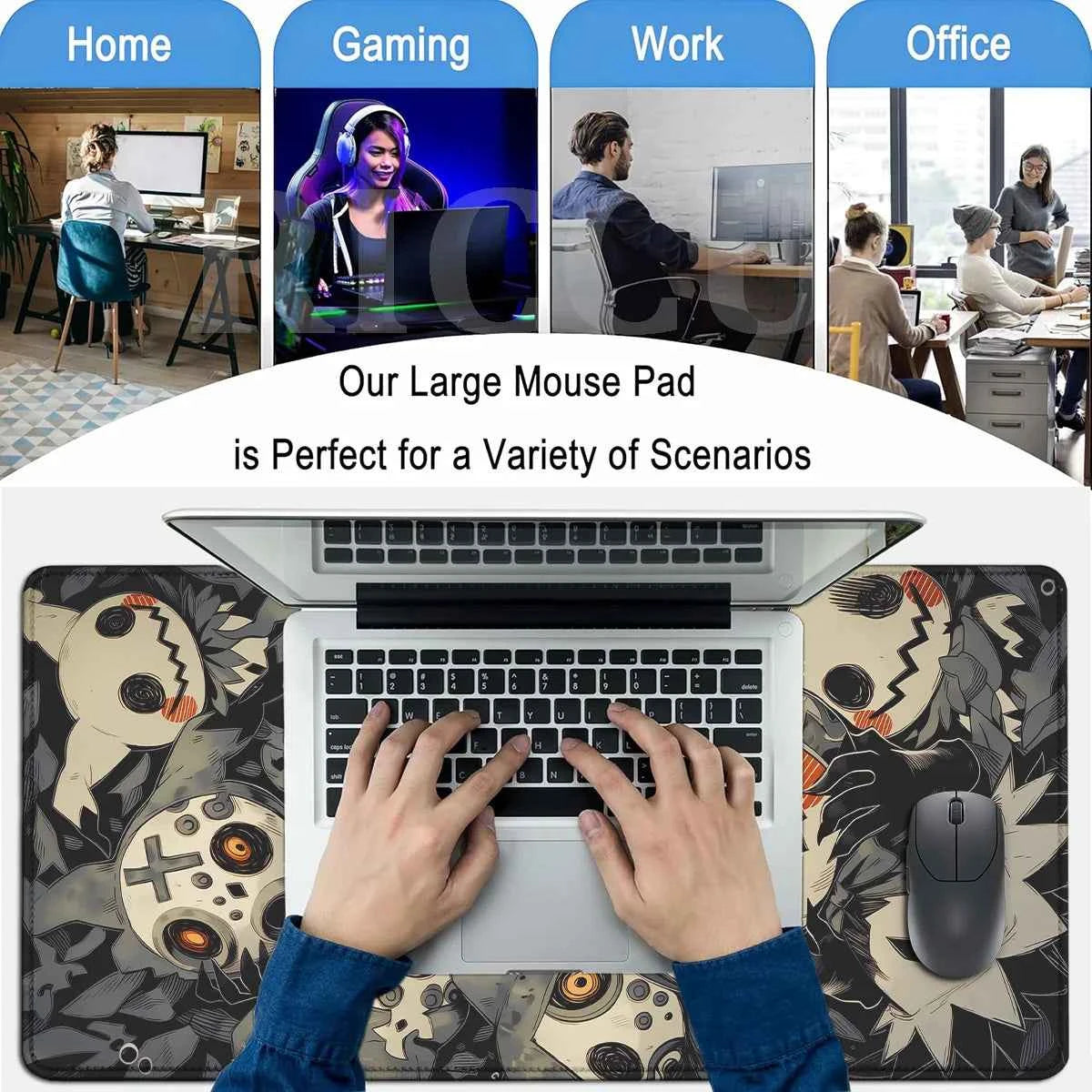 XXL Large Mouse Pad Pokemon Mimikyu Office Mats Carpet Laptop Locking Edge Game Keyboard Desk Mat Rug Mousepad Rubber Table Mat