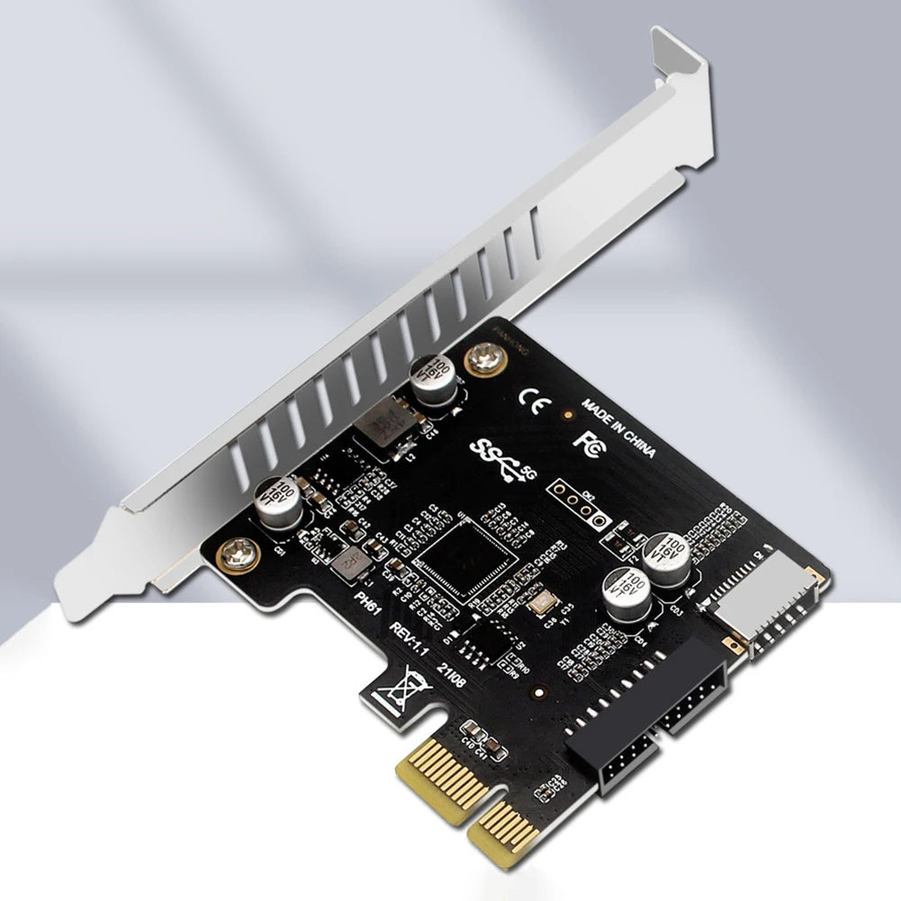 PC PCI-E To USB 3.0 Type C Front Panel Adapter 19PIN PCI-E To USB 3.0 Hub Splitter Extender Card