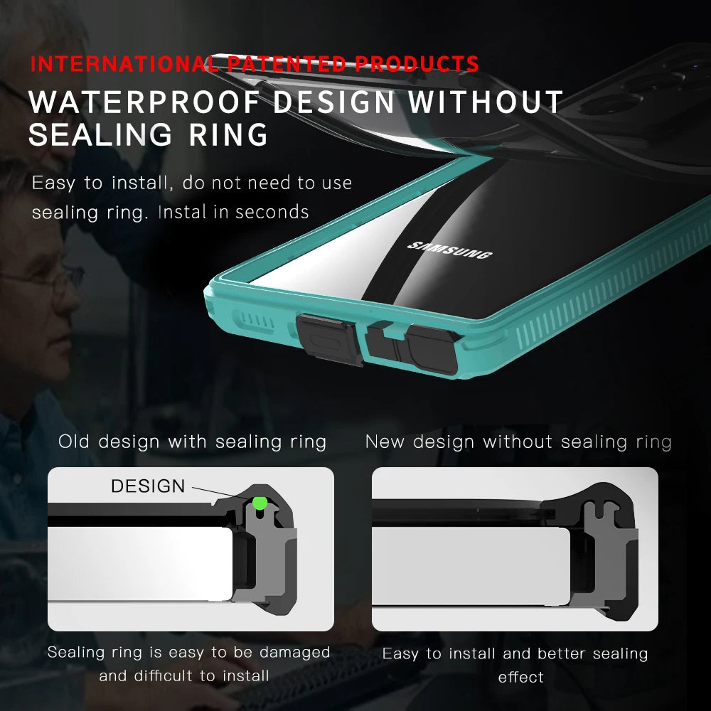 IP68 Waterproof Diving Swim OutdoorSport TPU Armor Cover Case For Samsung Galaxy S22 Ultra Plus S21 S20 Note 20 Ultra Note 10