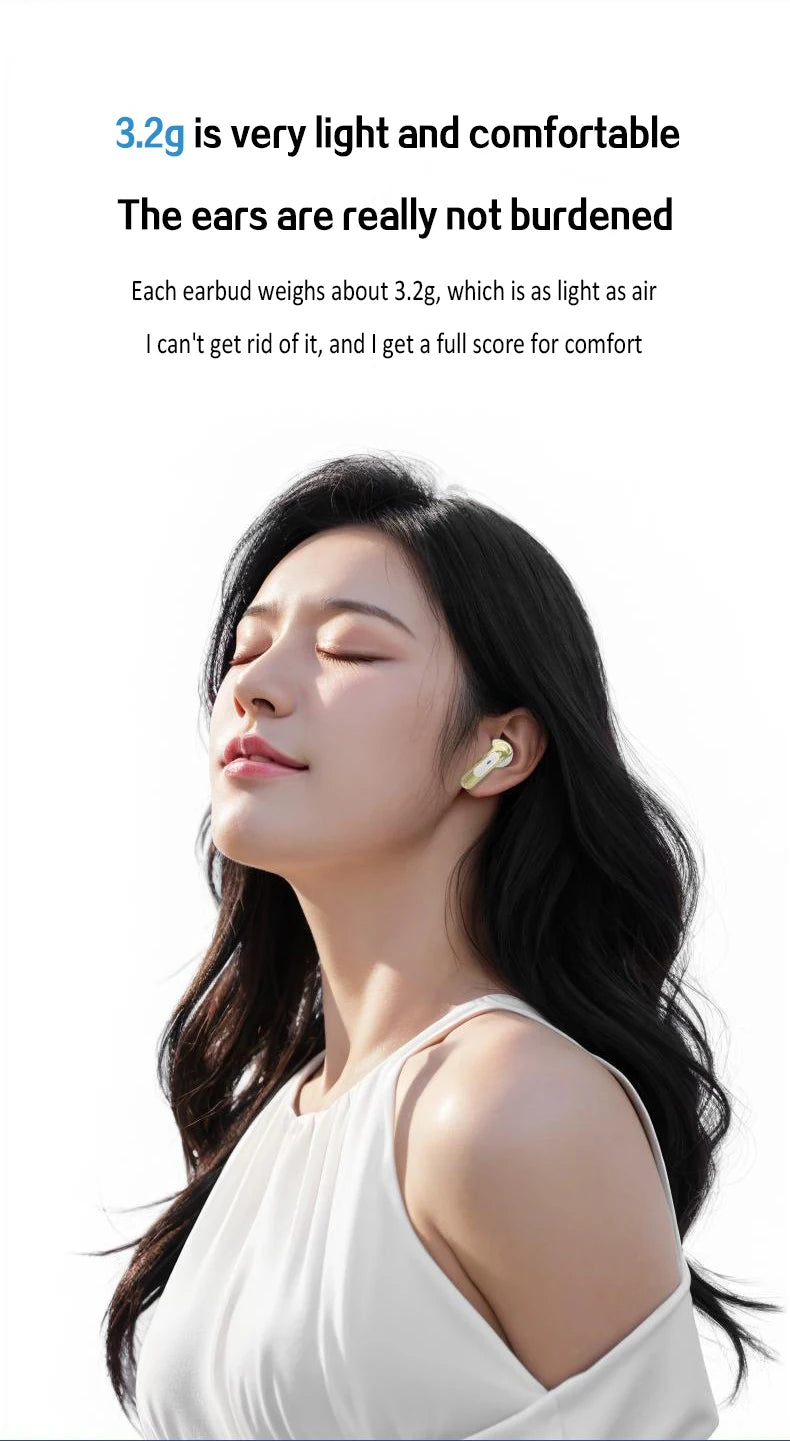 Bluetooth Earphone Wireless Headphone HiFi Stereo Sport Gaming Headsets ENC HD-Calling Noise Reduction Earbuds For Xiaomi iPhone