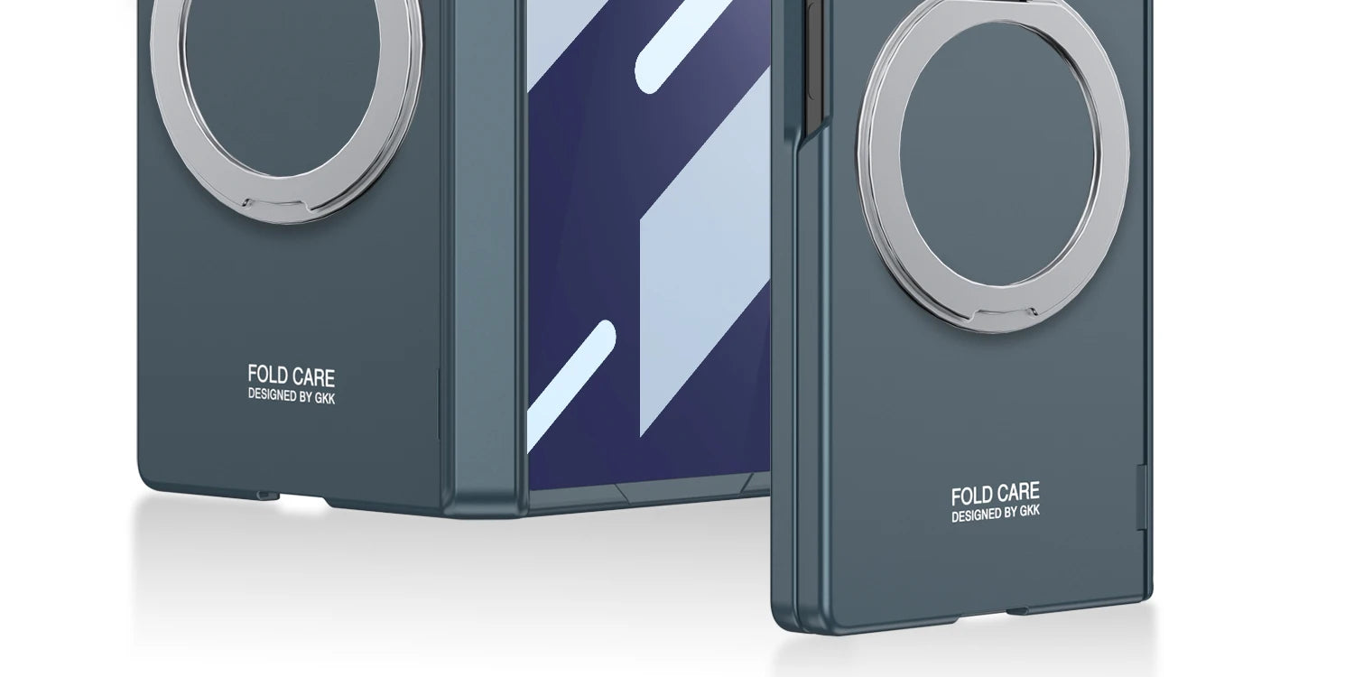 Magsafe Rotating Bracket Case For Samsung Galaxy Z Fold 7 Skin-feel Matte With Glass Film ZFold7 Magnetic Hinge Protective Cover