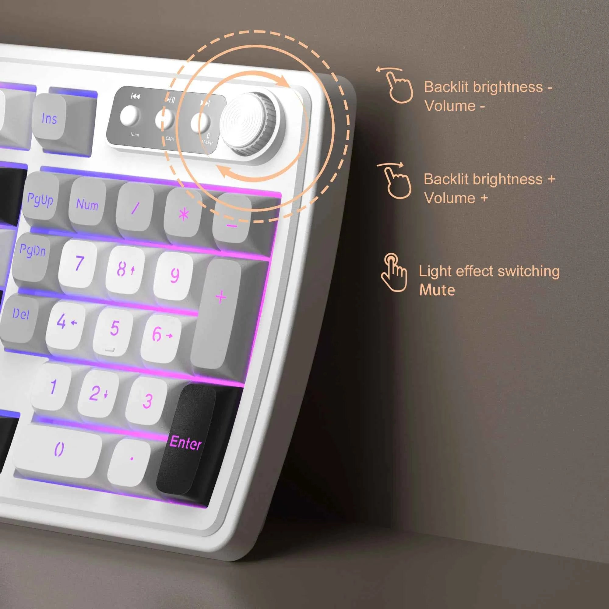 MageGee V990 Creamy Wireless Keyboard and Mouse Combo, 99 Keys RGB Backlit Rechargeable Quiet Gaming Keyboard, Adjustable Optica