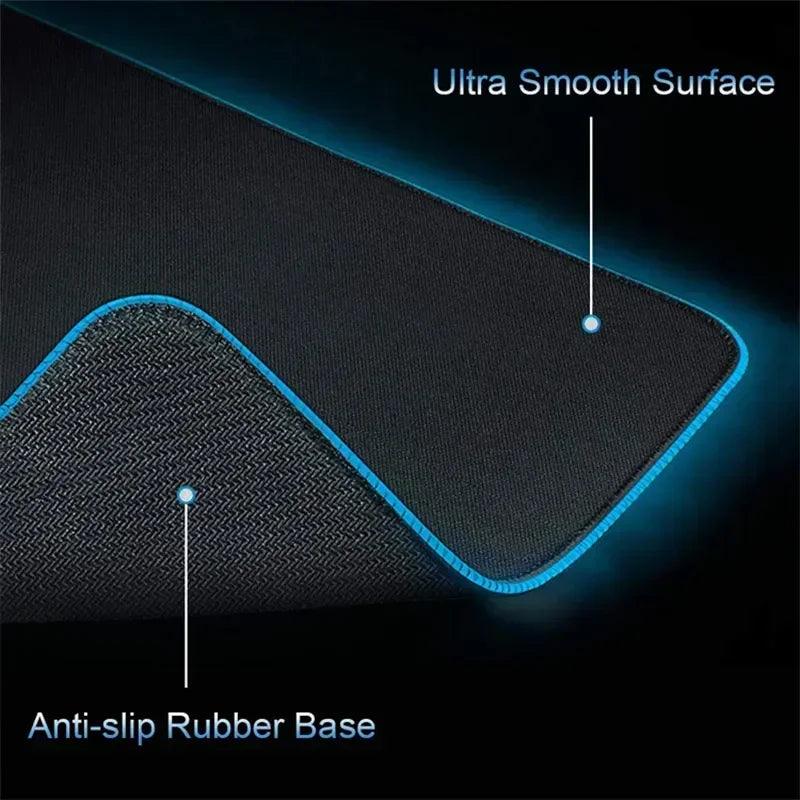 600x300x3mm RGB Gamer Glowing HD Keyboard Mat Asus Office Table New ROG Art Design Colorful LED Mouse Pad Rubber Non-slip Carpet