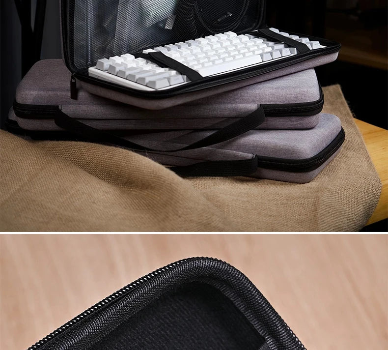 Dustproof Water-Resistant Mechanical Keyboard Case Storage Bag - EVA Hard Shell Fits 61/68/75%/TKL/98%/Full-Size Keyboards