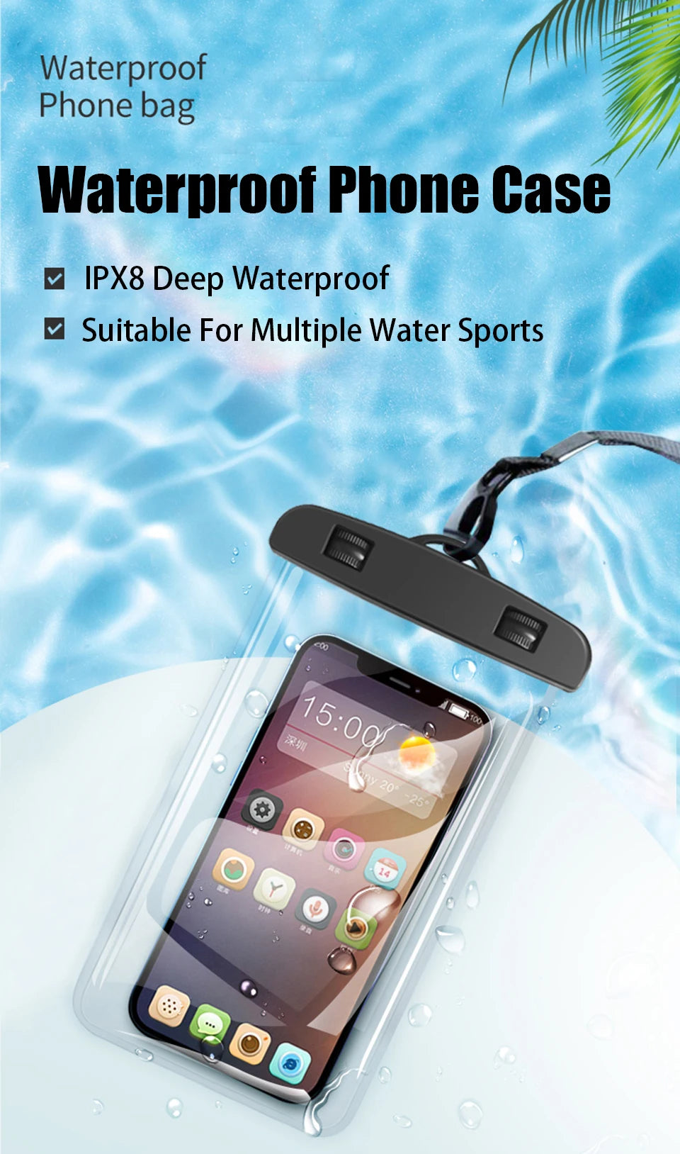 Waterproof Phone Case Swimming Bag Universal Underwater Protect Pouch Cover For iPhone 11 12 13 14 15 16 17 Pro Max Air