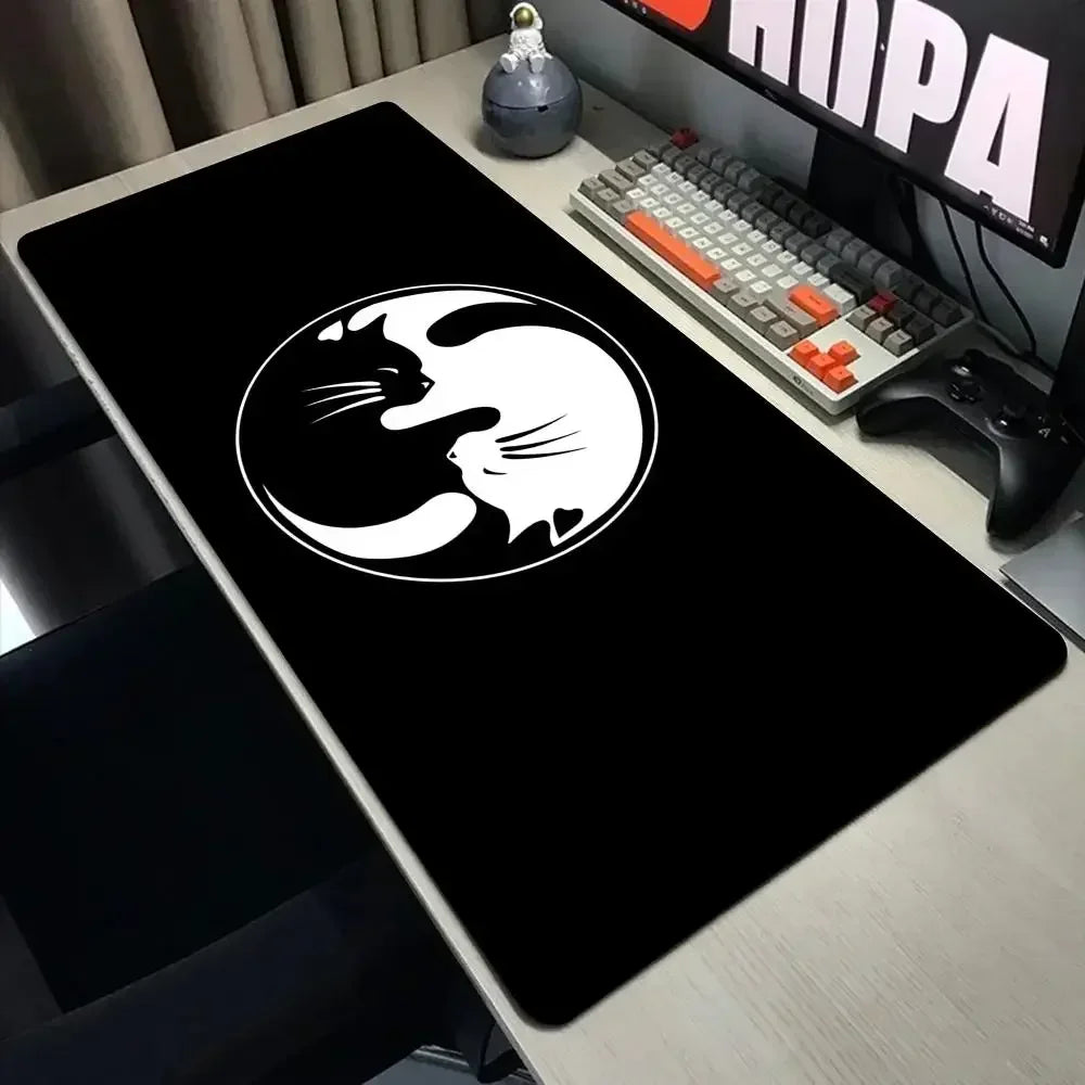Funny black cat Mouse Pads Cute Cat Computer XXL Mausepad Company Desk Pad Large Kawaii Cushion Office Accessories Rug 300X600