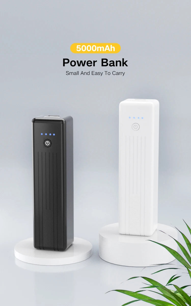 PUJIMAX 5000mAh Power Bank 12W Fast Charging Portable External Battery for iPhone 15 14 12 Xiaomi Huawei Samsung Mini Powerbank