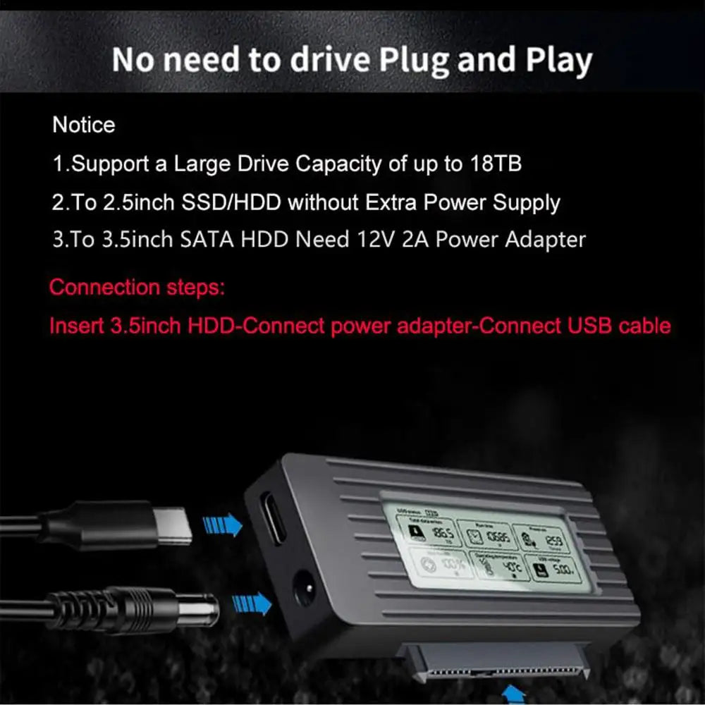 Hard Drive Recovery Kit External Hard Drive Reader Hard Drive Recovery Tool USB Hard Drive Adapter For Laptops Tablets Desktops