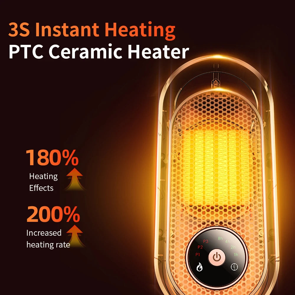 1000W winter portable desktop heater PTC fast heating household heater 110V-220V electric heater suitable for home/office etc