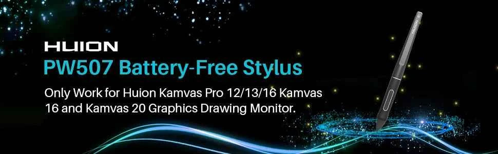 HUION PW507 Battery-Free Stylus for Huion Kamvas PRO 12(GT-116)/PRO 13(GT-133) / Pro 16(GT-156),Kamvas 16(GS1561)/20(GS1901)