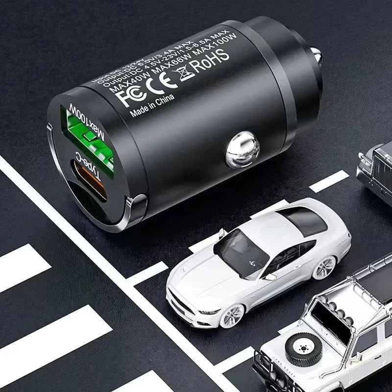 100W USB Car Charger Lighter Fast Charging USB Type C Car Phone Charger Adapter for iPhone Xiaomi Samsung Quick Charge 3.0 QC3.0