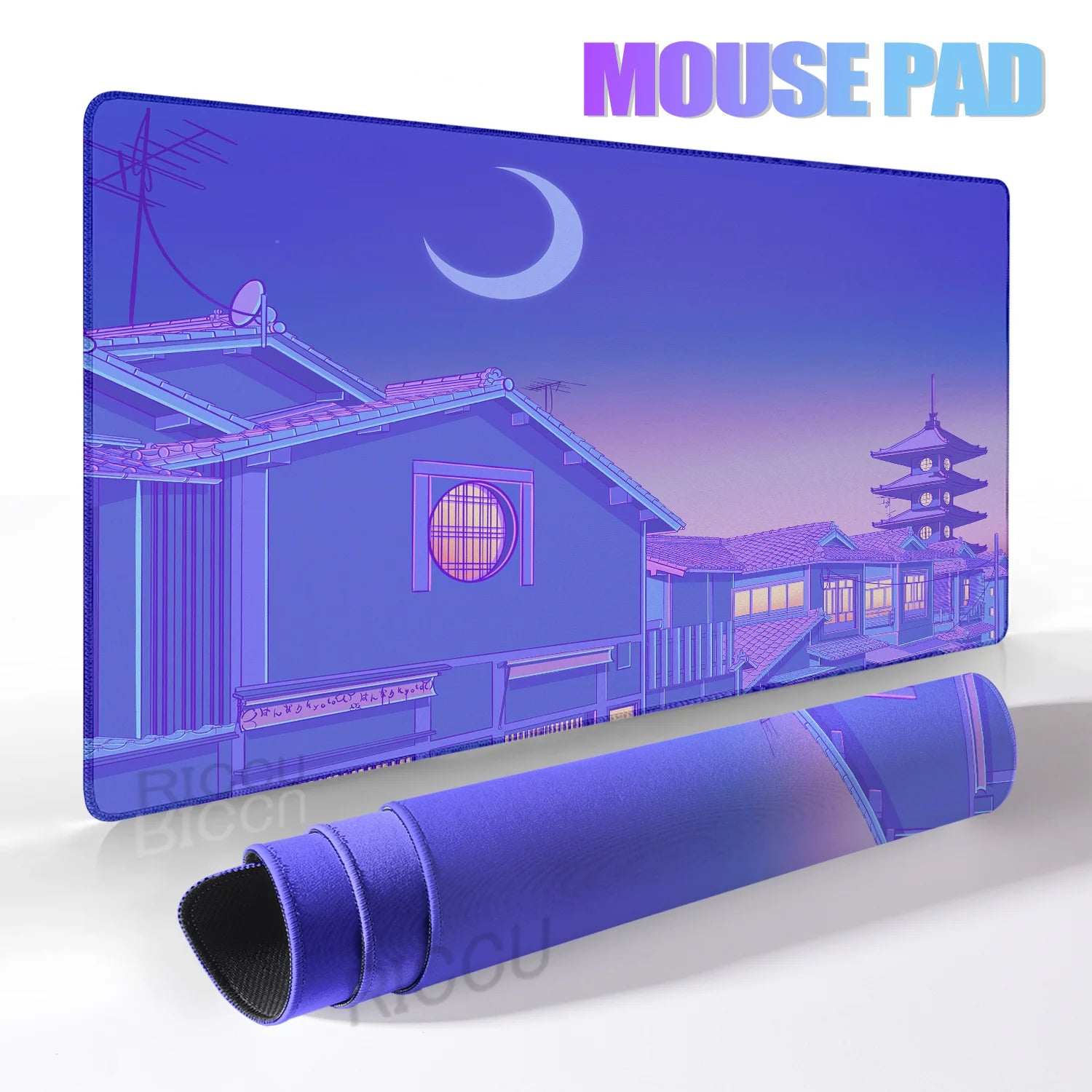 Pink Moon big Mousepad Anime Mouse Pads Gaming Mouse Pad Cartoon Non-Slip Deskmat Keyboard Mat Desk Protector Pc Accessories