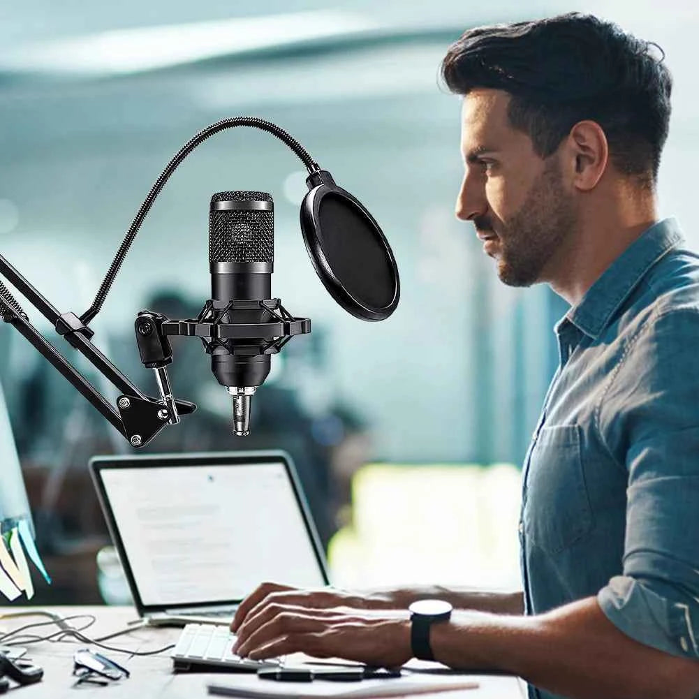 Podcast Equipment Bundle with BM800 Microphone & V8 Sound Card – Complete Recording Kit for Podcasting, Streaming, Gaming & Music Production.