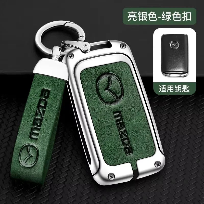 Metal&Leather Car Key Case Cover Protection For Mazda 3 Alexa BP CX3 CX4 CX5 CX-5 CX8 CX-9 CX-30 CX30 CX50 2020 2022 Accessories