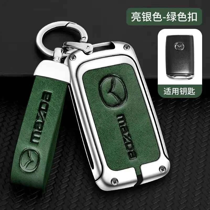 Metal&Leather Car Key Case Cover Protection For Mazda 3 Alexa BP CX3 CX4 CX5 CX-5 CX8 CX-9 CX-30 CX30 CX50 2020 2022 Accessories