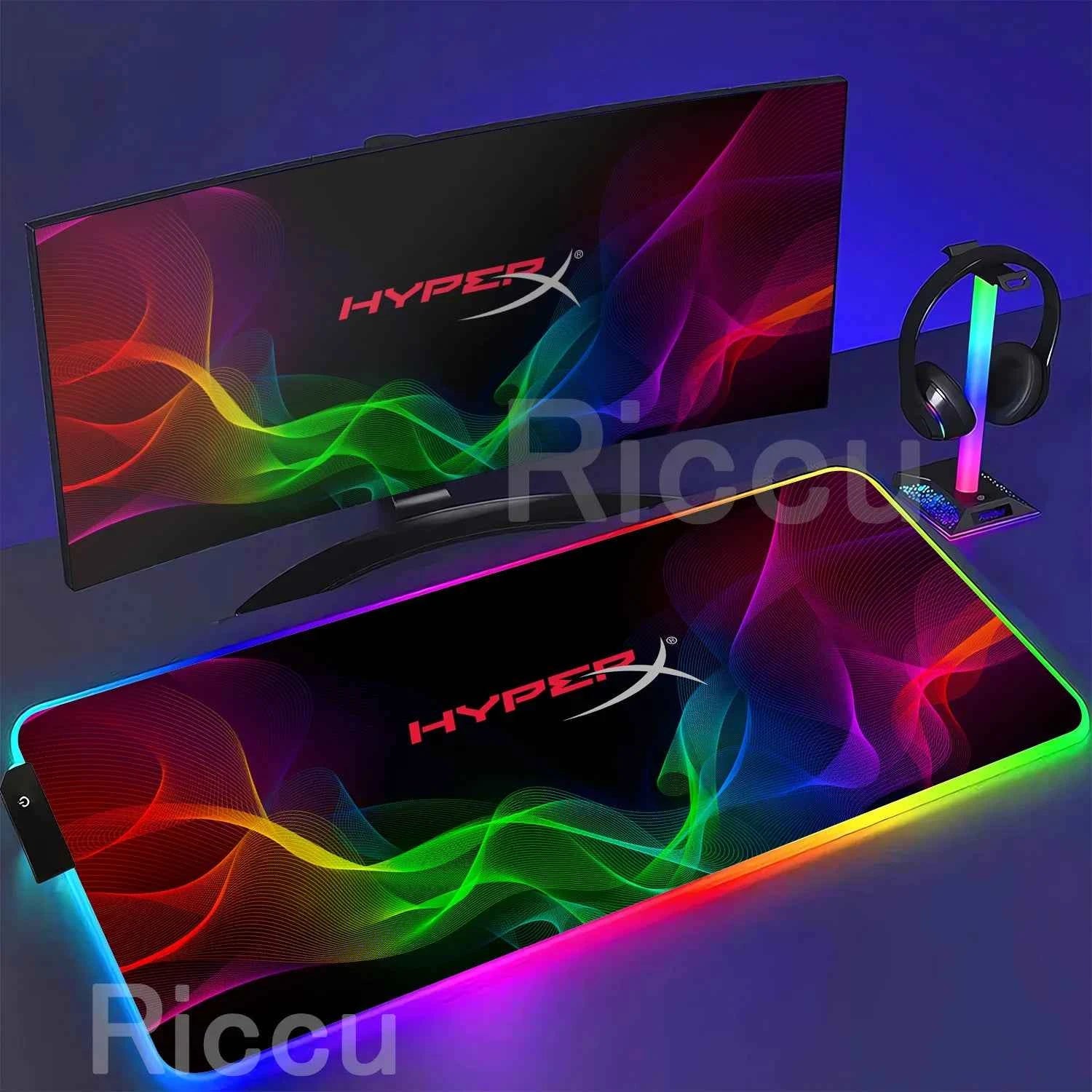 HYPERX RGB Large Mouse Pad Gaming Speed Mousepad Colorful LED Luminous XXL Game Computer Backlight Keyboard Accessories desk Mat