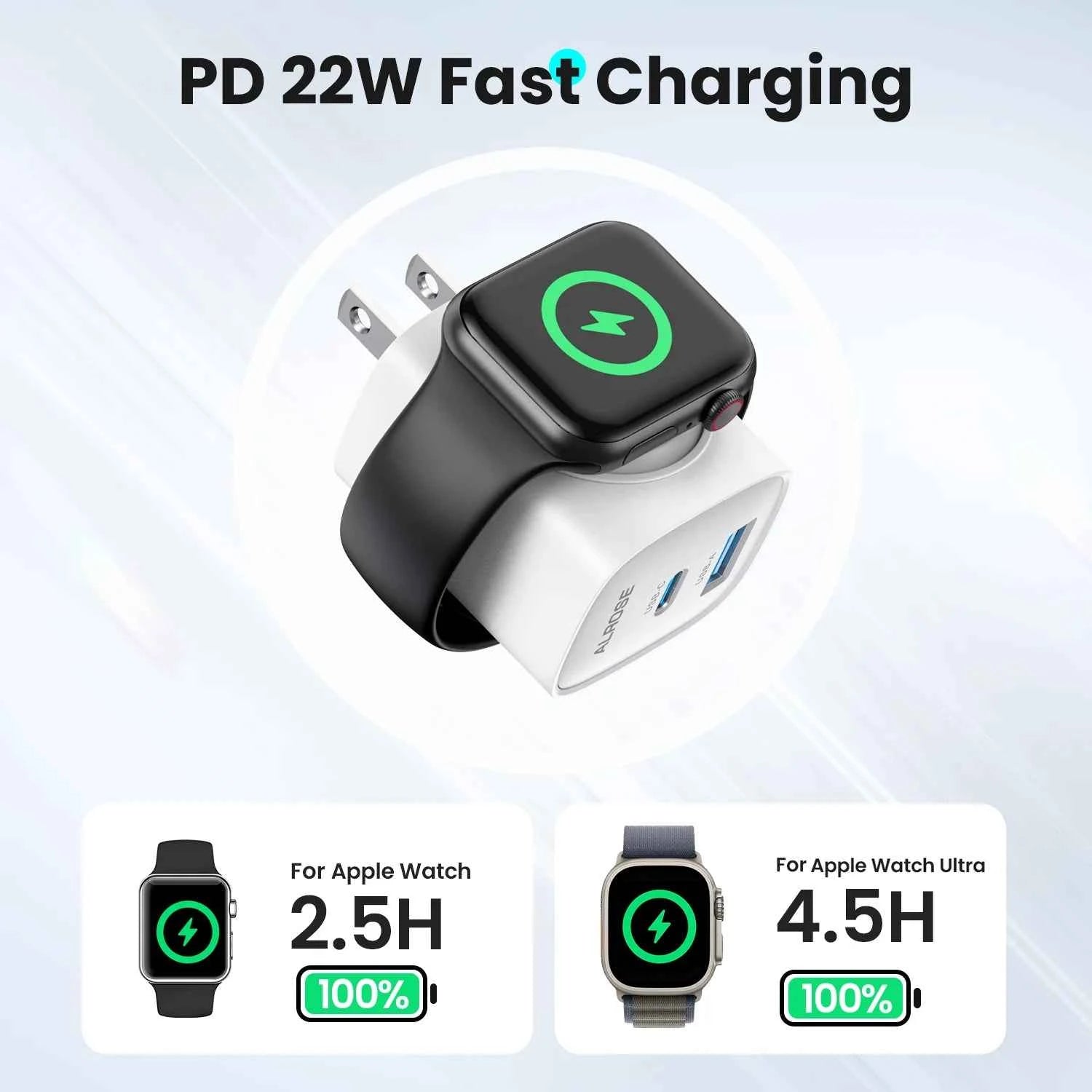 For Apple Watch Charger with 20W Fast Charging Block, 3 in 1 PD USB C Wall Charger Block for iWatch Charger,for iPhone, Ipad
