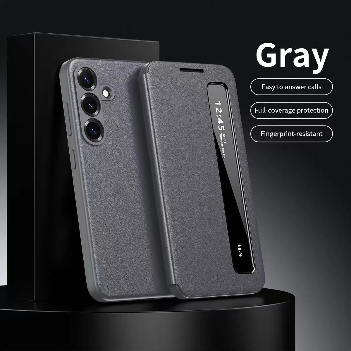 Original Smart Leather Case for Samsung Galaxy S26 S25 S24 S23 S22 Ultra A57 A56 A55 Window View Touch Display Flip Shell Fundas