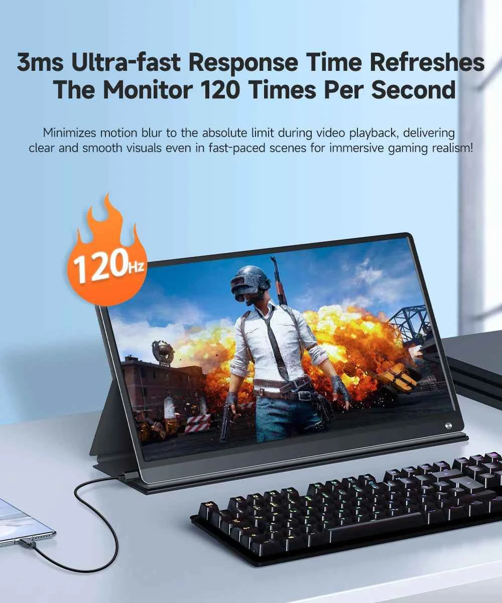UPERFECT Battery Portable Monitor 120Hz Touchscreen Upgraded 15.6