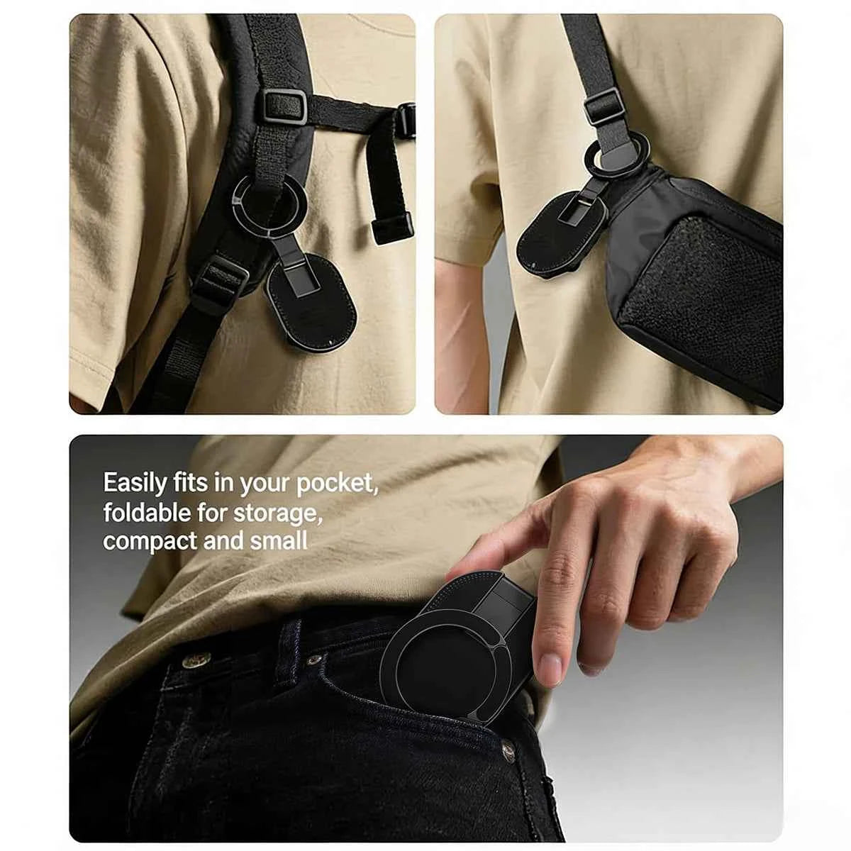 3-in-1 Suction Cup Phone Mount Strong Magnetic Phone Holder Mount with Pull Ring Phone Grip for iPhone/Samsung/Android JR-ZS418