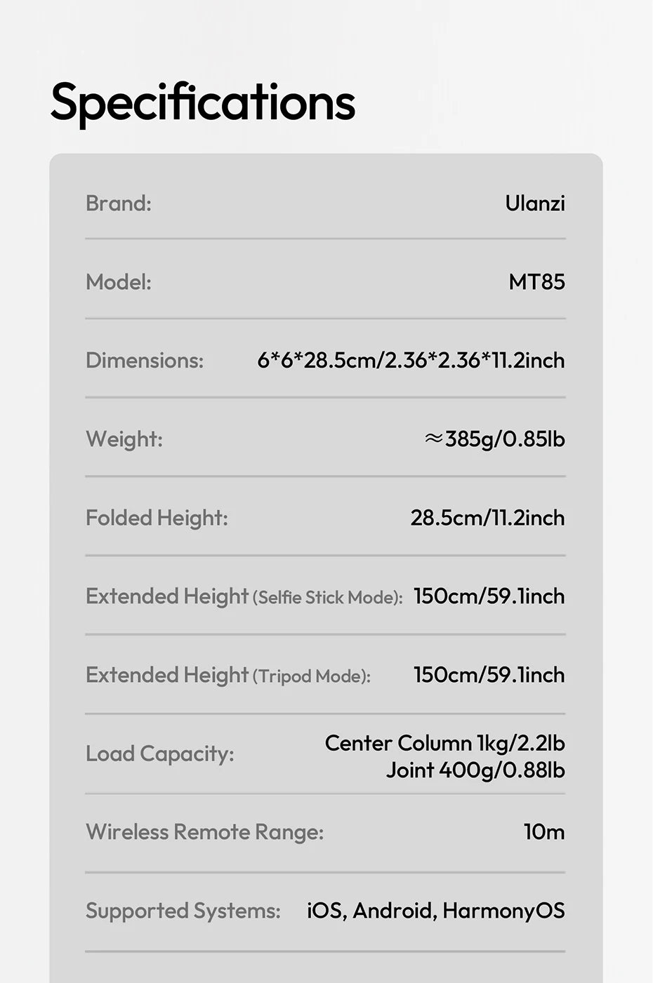 Ulanzi MT85 Automatic Phone Tripod Magsafe Dual-Side Magnet with 10m Wireless Control for Outdoor Travel Selfie Stick Livestream
