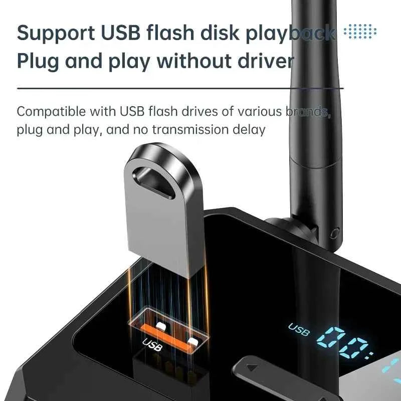 Bluetooth 5.3 Audio Receiver Support USB U-Disk Play Wireless Adapter R/L 2 RCA/3.5MM AUX/Optical Fiber Jack For Car Kit Speaker