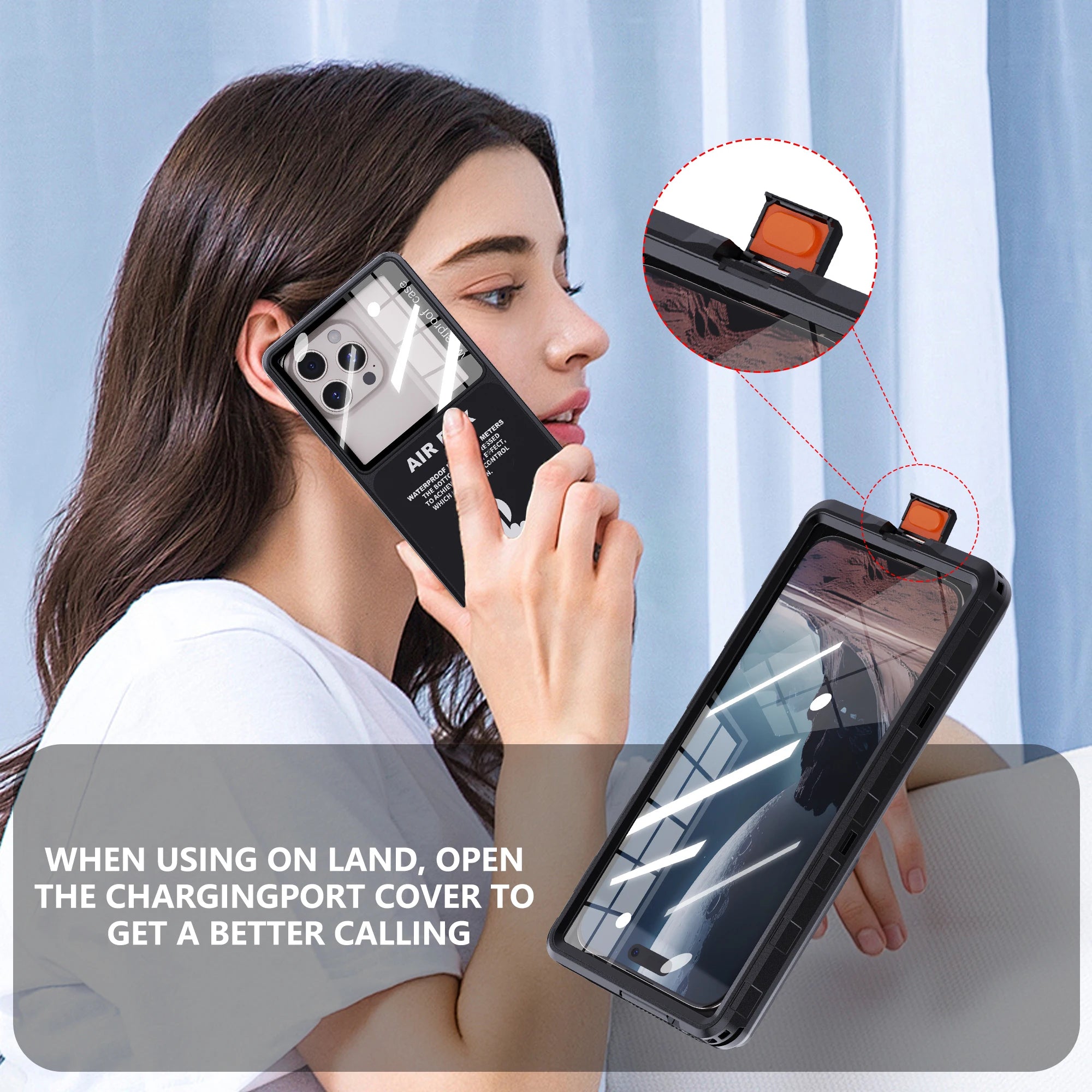 Shellbox Waterproof Phone Case for 6.9' Devices Transparent Universal Touch Screen Underwater Dust And Drop Protection IP68 New