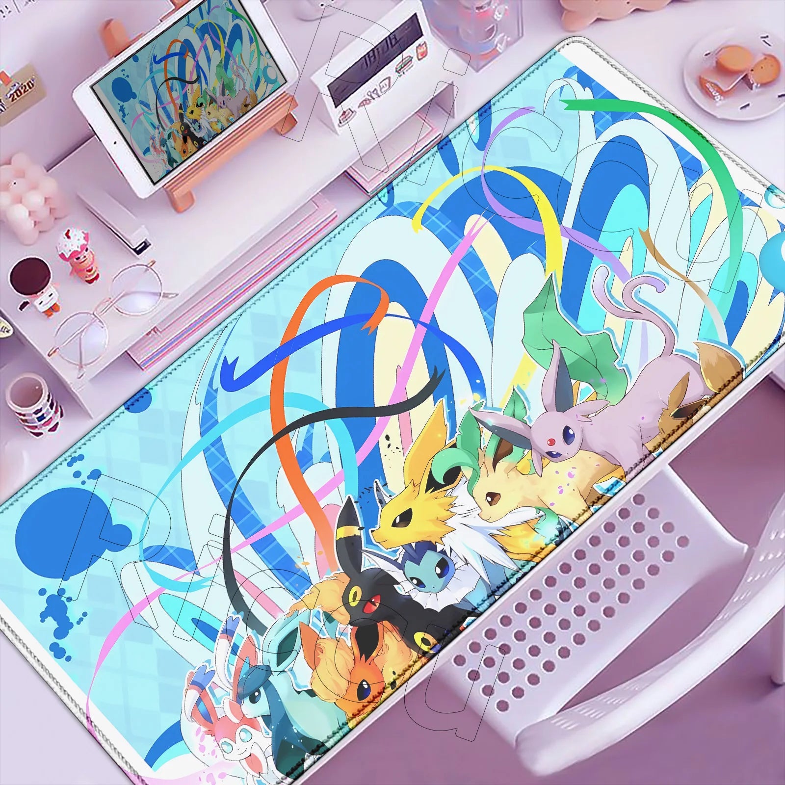P-Pokemons Sylveon Eevee Mousepad Mouse Pad Large Gamer XXL Pc Keyboard Desk Mouse Mat Carpet Rubber Tapis Souris Gaming Notbook