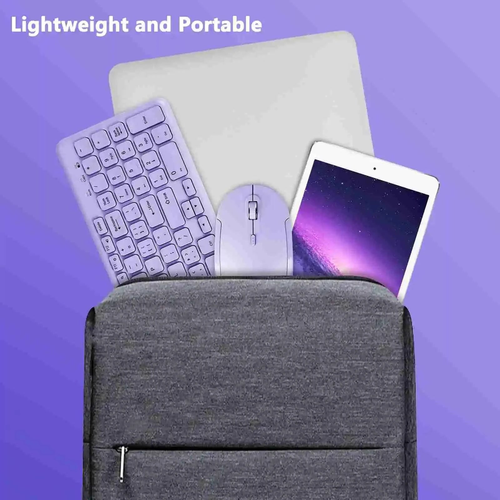 Fashion Keyboard and Mouse Set Wireless PC Gamer Keyboards and Mouse Kit Ultra Thin Office Ergonomic Gaming Keypad Mice Purple