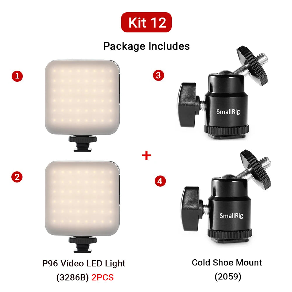 SmallRig P96 LED Video Light  Mini LED Camera Lights 2200mAh 6500k Zoom Photo Video Lighting for Youtube Tiktok Vlog Fill Light