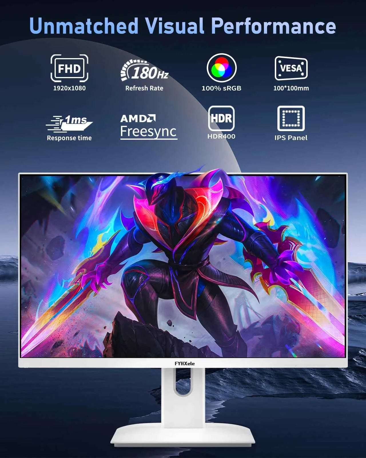 FYHXele 27 inch 180Hz IPS Gaming Monitor 1Ms Fast Response Speed 1920 * 1080