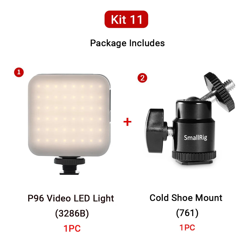 SmallRig P96 LED Video Light  Mini LED Camera Lights 2200mAh 6500k Zoom Photo Video Lighting for Youtube Tiktok Vlog Fill Light