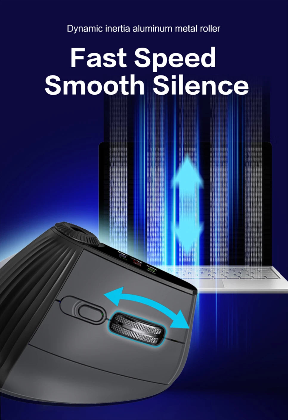 JOMAA Backlit Bluetooth Wireless Vertical Mouse With OLED Screen Rechargeable USB Wired Gaming Mouse 24000DPI Speed Roller