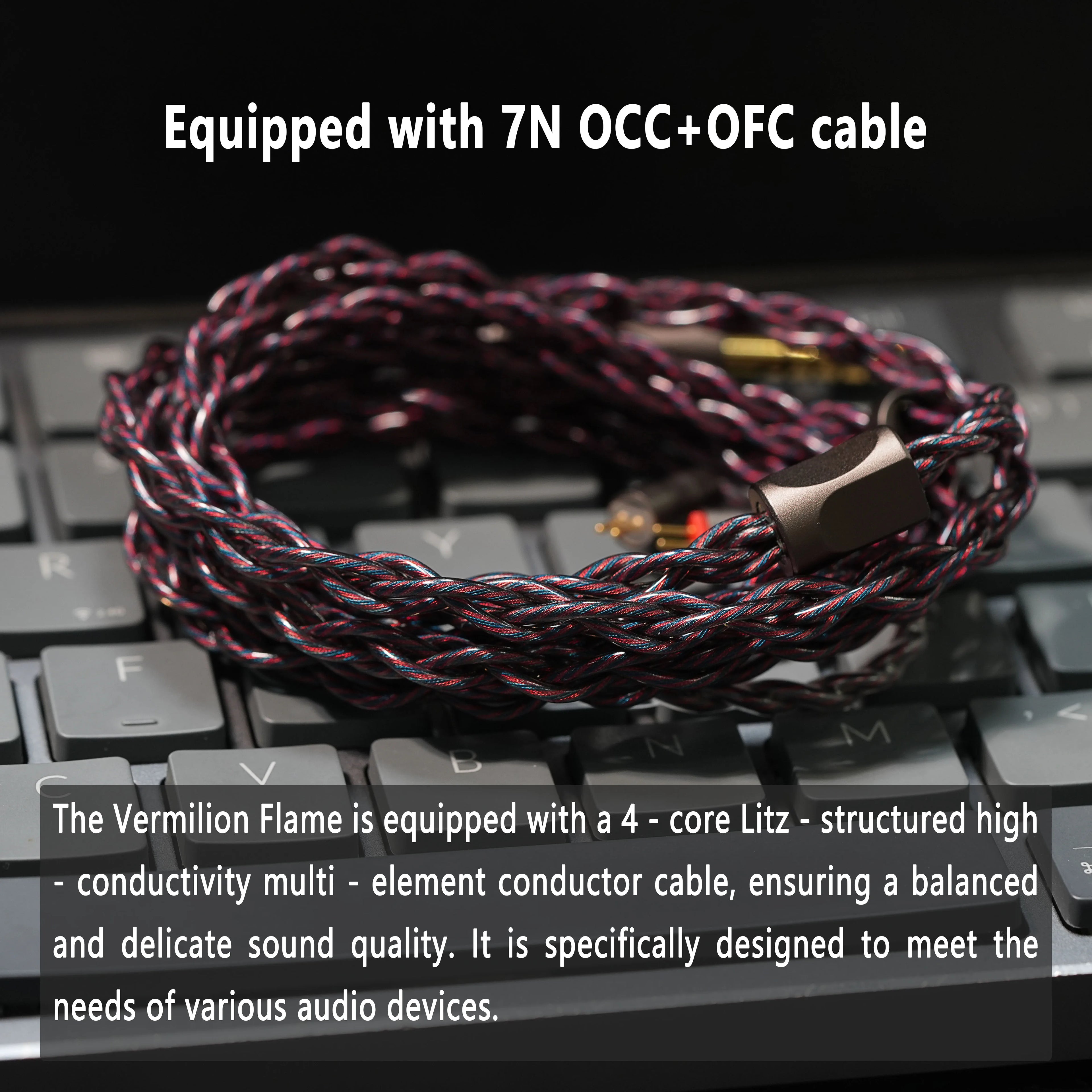 ZiSin Vermilion Flame In Ear Earphones 1DD+2BA Hybrid Drive Noise Reduction IEM 0.78mm/2PIN 4.4mm Monitoring Wired Earphones