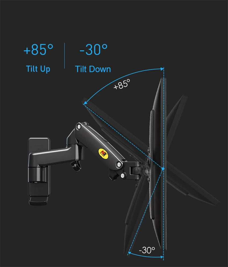 New NB F150 Gas Spring 17-35 inch LED TV Wall Mount Monitor Holder Ergonomic Mount Arm Max. VESA 100*100mm Loading 3-12kgs