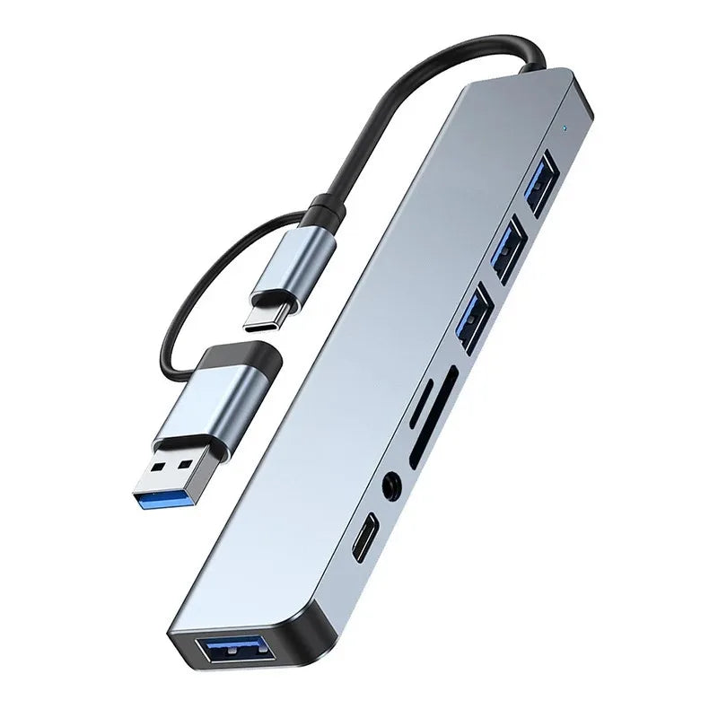 8-in-2 USB-C Docking Station & Card Reader