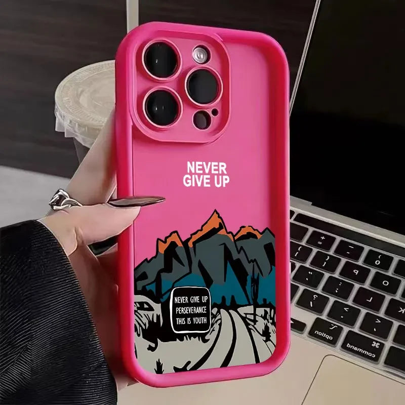 For iPhone 17 16 15 14 13 12 11 Pro Max Case Mountain Road Silicone Phone cases For iPhone 15 16 Plus Cover