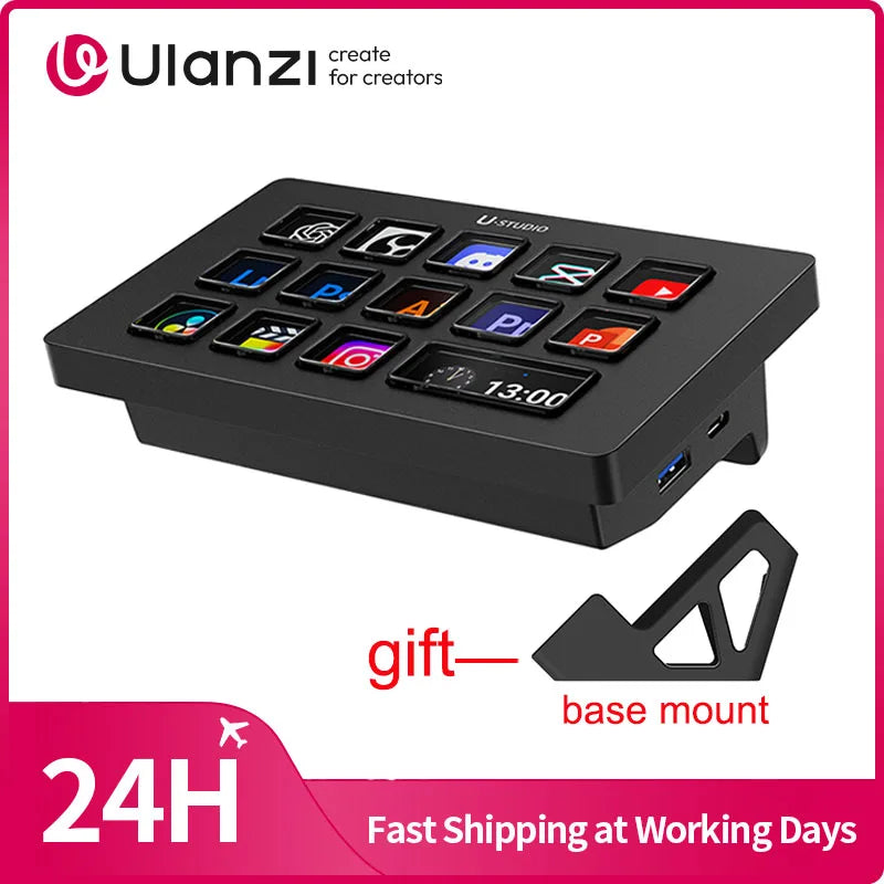 Ulanzi D200H Deck Dock AI-Powered Office Streaming Controller for Computer Fill Light for Intelligent Live broadcast Room