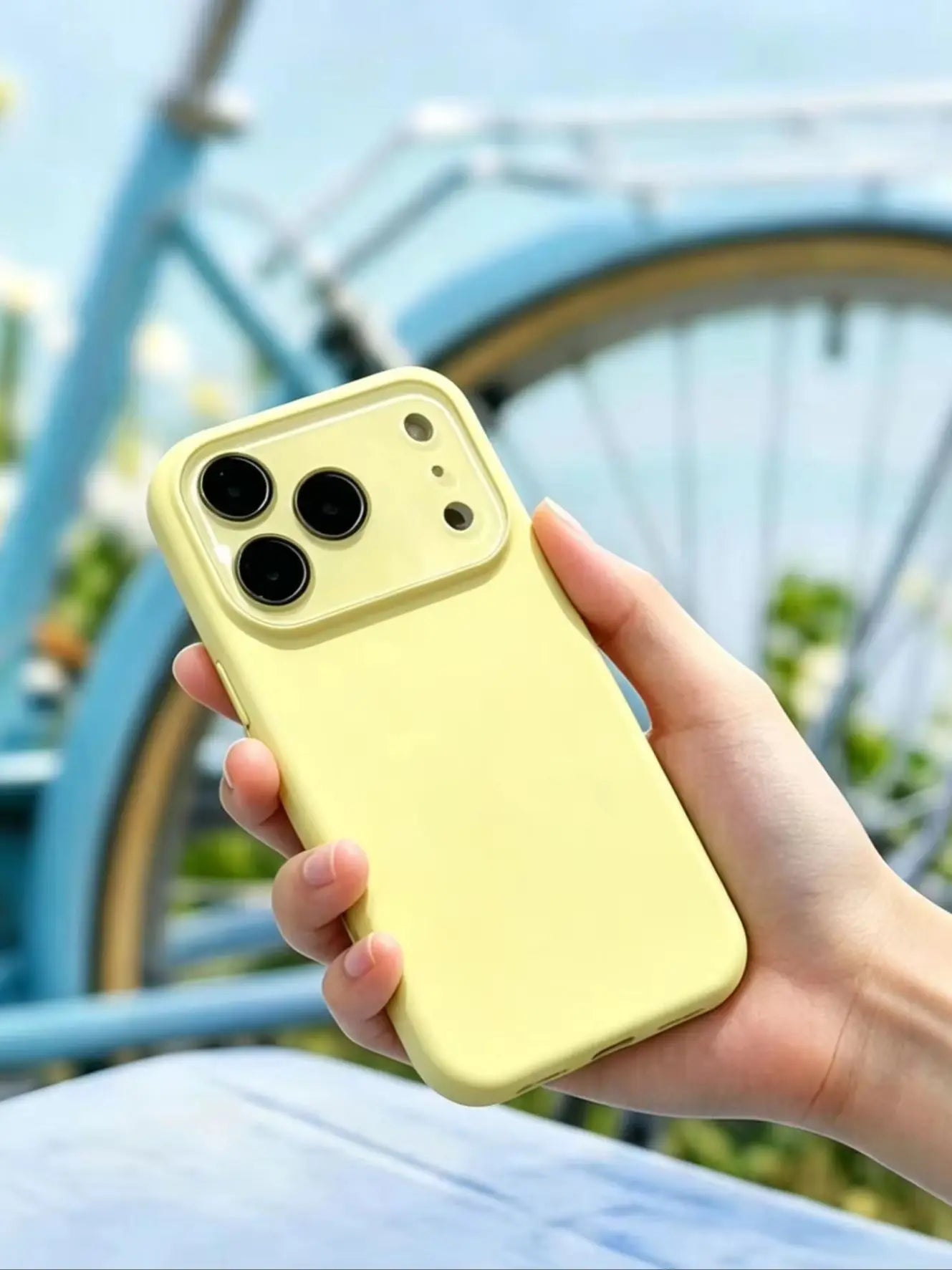 Caseative Solid Color with Crystal Camera Lens Protection Compatible with iPhone Case (yellow,iPhone 17 Pro Max)